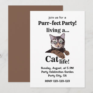 Funny Cat Purrfect Party Invitation