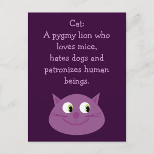 Funny Cat Quote Cute Customisable Charity Postcard
