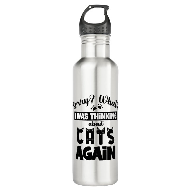 Funny Cat Quote Design 710 Ml Water Bottle (Front)