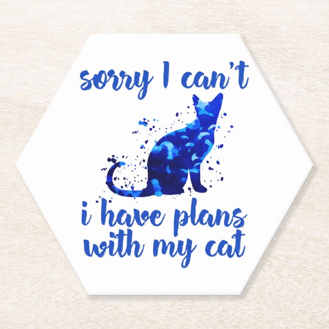 funny cat quote   paper coaster (Front)