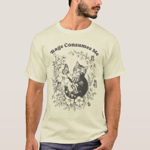 Funny Cat Rage Consumes Me Vintage Kitten Dark T-Shirt