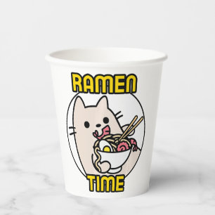 Funny Cat Ramen Animal Lover Pet Owner Paper Cups