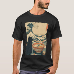 Funny Cat Ramen Great Wave Off Kanagawa Artwork An T-Shirt