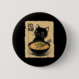 Funny Cat Ramen Tee Cute Kawaii Japanese Anime Noo 6 Cm Round Badge