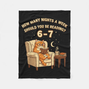 Funny Cat Reading 6-7 Meme Englieacher Book Lover Fleece Blanket