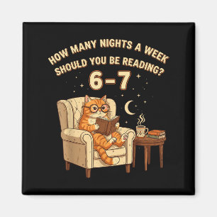 Funny Cat Reading 6-7 Meme Englieacher Book Lover  Magnet