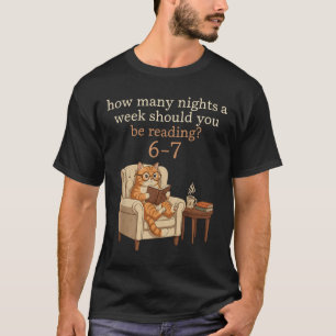 Funny Cat Reading 6-7 Meme English Teacher Book Lo T-Shirt