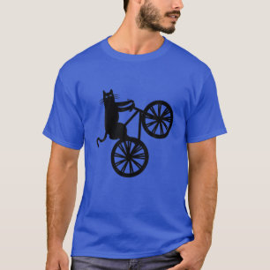 Funny Cat Riding Trick Bike Novelty Women Men Kid T-Shirt