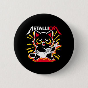 Funny Cat Rock 90s Meow For Music Band Of Friends 6 Cm Round Badge