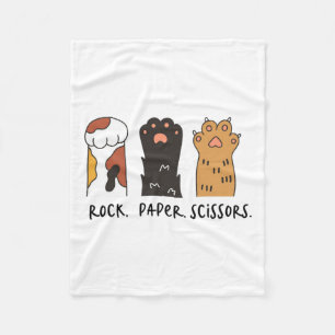 Funny Cat Rock Paper Scissors Cute Cat Paws Kids T Fleece Blanket
