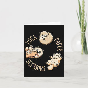 Funny Cat Rock Paper Scissors Game Cute Cat Women  Card