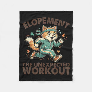 Funny Cat Running Meme Elopement the Unexpected Fleece Blanket
