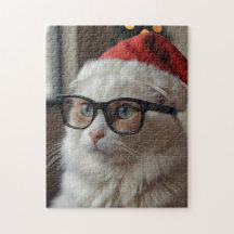 Funny Cat Santa Puzzle - Christmas Jigsaw
