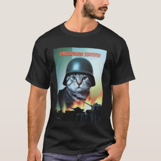 Funny Cat Saying Circumcision Survivor Parody Humo T-Shirt