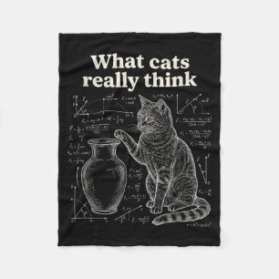 Funny Cat Science Humour What Cats Think Math Fleece Blanket