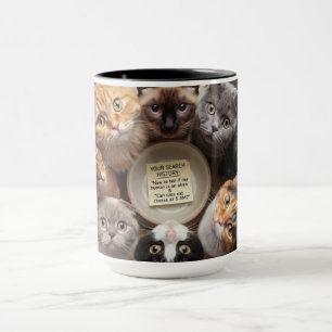 Funny Cat Search History Christmas Card Mug