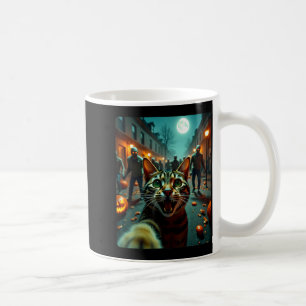 Funny Cat Selfie Halloween Zombies Humor  Coffee Mug