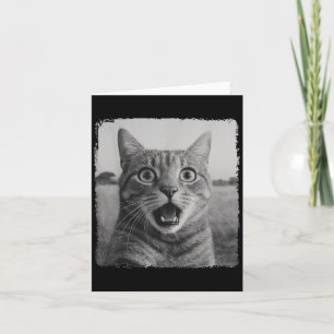Funny Cat Selfie Meme Graphic For Men Women Kids  Card