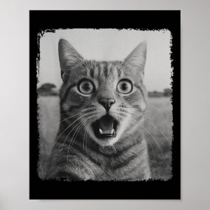 Funny Cat Selfie Meme Graphic For Men Women Kids  Poster