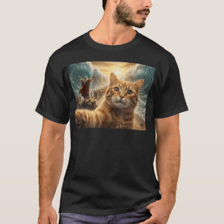 Funny Cat Selfie Moses Parting Red Sea Christian T-Shirt
