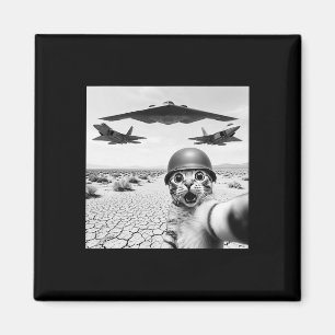 Funny Cat Selfie With American Fighters Jets 4th O Magnet