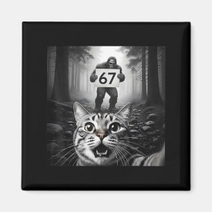 Funny Cat Selfie With Bigfoot 67 Six Seven Meme Me Magnet
