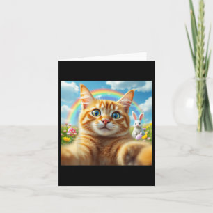 Funny Cat Selfie With Bunny Cute Easter Day Cat Ph Card