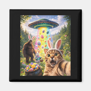 Funny Cat Selfie with Easter Bunny Ears Bigfoot Magnet