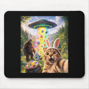 Funny Cat Selfie with Easter Bunny Ears Bigfoot Mouse Pad