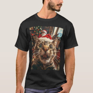 Funny Cat Selfie With Santa Christmas 7  T-Shirt
