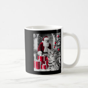 Funny Cat Selfie With Santa Claus Christmas Meme Coffee Mug
