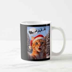 Funny Cat Selfie With Santa Claus Christmas Men Wo Coffee Mug