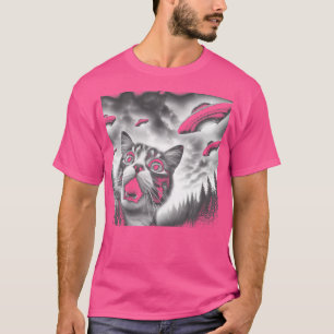 Funny Cat Selfie With Ufos T-Shirt