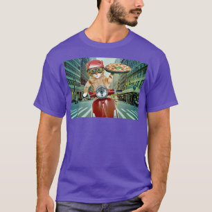 Funny Cat Shipping Pizza Animal Lover Gift For Men T-Shirt