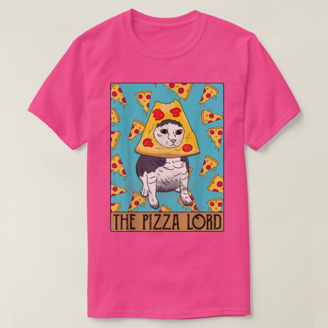 Funny Cat Shirt, Funny Pizza Cat Lovers  T-Shirt (Design Front)