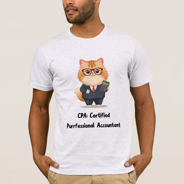 Funny Cat Shirt – Persian Accountant CPA Tee (Front)