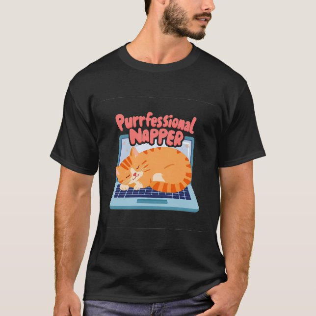 Funny Cat Shirt – Purrfessional Napper  (Front)