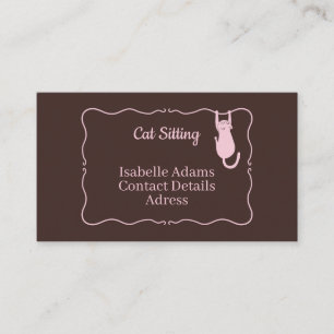 Funny Cat Sitting Business Card