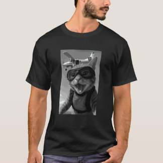 Funny Cat Sky Diving Diver Animal Lover Zoo Mum Da T-Shirt