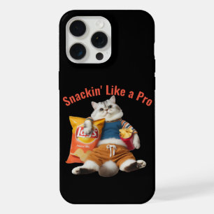 Funny Cat Snackin' Like A Pro iPhone 15 Pro Max Case