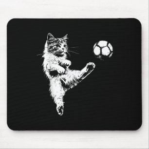Funny Cat Soccer Ball Graphic T-shirt.png Mouse Pad