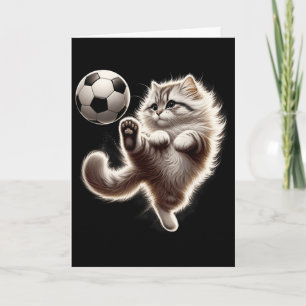 Funny Cat Soccer Ll Cat Playing Soccer Meme Sport Card