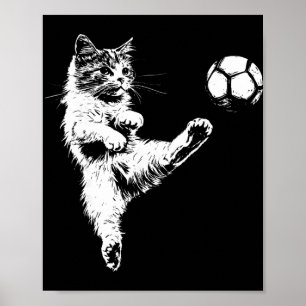 Funny Cat Soccer Ll Graphic Poster