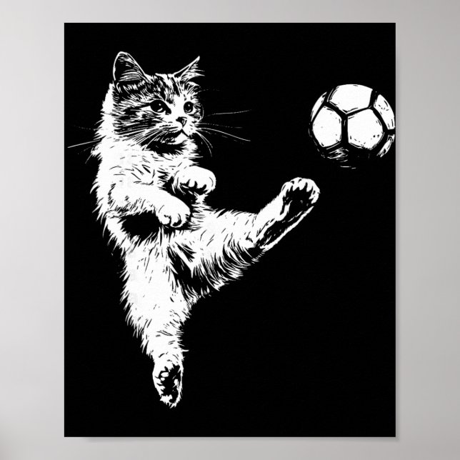 Funny Cat Soccer Ll Graphic  Poster (Front)