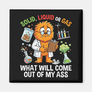 Funny Cat Solid Liquid Or Gas Physics Science Magnet