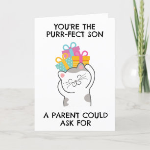 funny cat son birthday cards