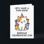 funny cat son birthday cards<br><div class="desc">Send a paw-sitively hilarious birthday card to your cat-obsessed son. This funny card is filled with cute cat puns and jokes that will have him laughing out loud. It's the perfect way to show your love for your feline-loving kid.</div>