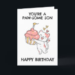 funny cat son birthday cards<br><div class="desc">Send a paw-sitively hilarious birthday card to your cat-obsessed son. This funny card is filled with cute cat puns and jokes that will have him laughing out loud. It's the perfect way to show your love for your feline-loving kid.</div>