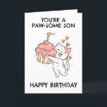 funny cat son birthday cards<br><div class="desc">Send a paw-sitively hilarious birthday card to your cat-obsessed son. This funny card is filled with cute cat puns and jokes that will have him laughing out loud. It's the perfect way to show your love for your feline-loving kid.</div>