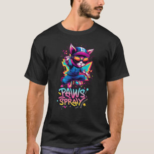 Funny Cat Spray Art Urban Art's Feline Flair T-Shirt